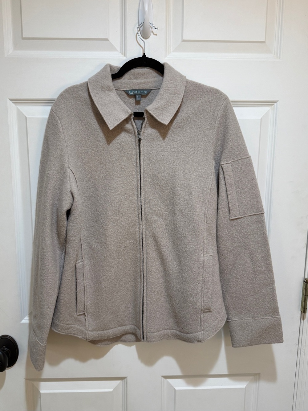 Title nine Women's Beige Zip-Front Fleece Jacket
